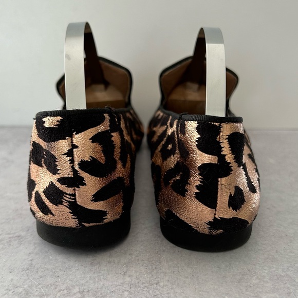 🌼 BP Metallic Leopard Jacquard Fabric Smoking Loafer Flats, 8 - Picture 9 of 10